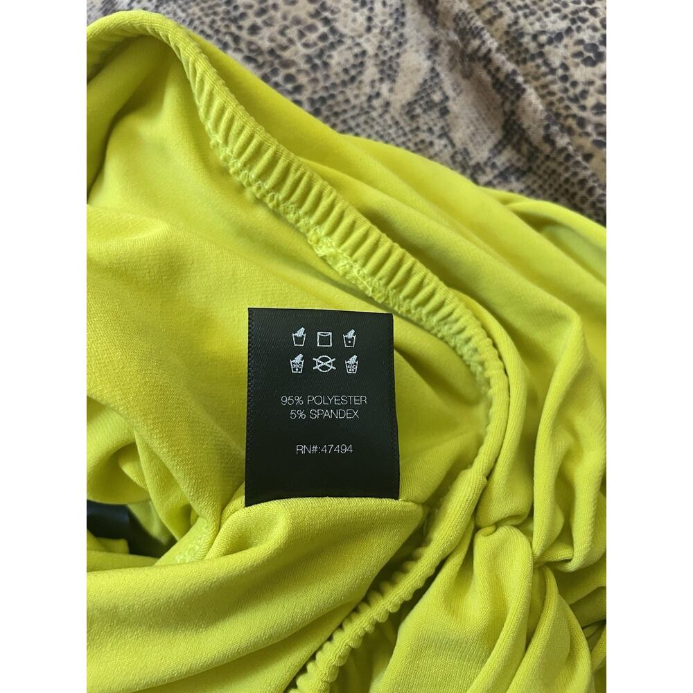 Norma Kamali Diana Asymmetrical Ruched One Shoulder Top Spring Green Size Small - Picture 7 of 7
